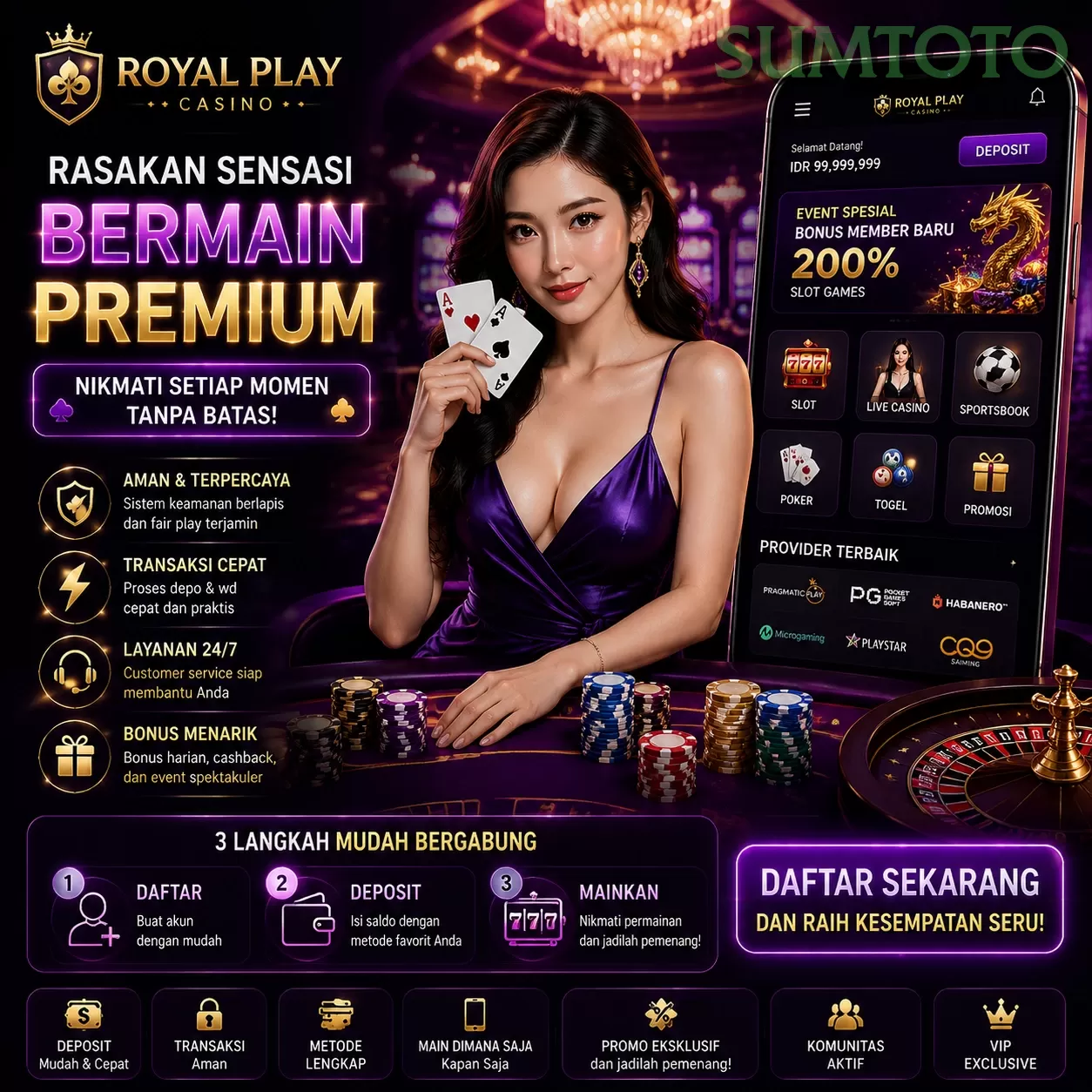 Main sumtotow Menang Jackpot Besar